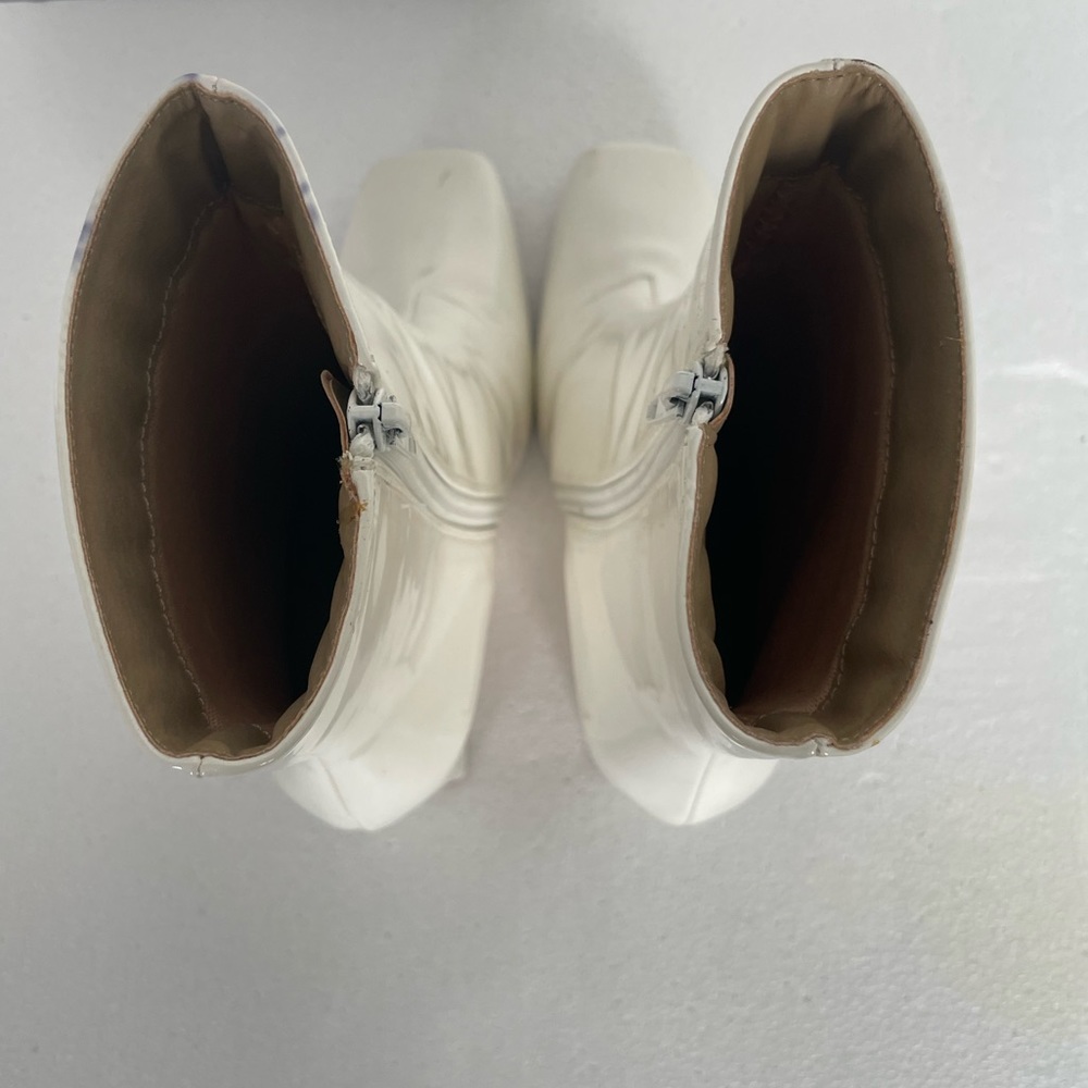 White Faux Leather Booties - Picture 7 of 9